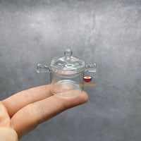 Miniature super fine glass pot for tiny real cooking | mini cooking shop
