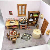 Brass Big 6 Real Cooking Miniature Kitchen set