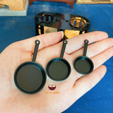 1:12 Miniature real cooking pan set : cook real mini food - Real Mini World