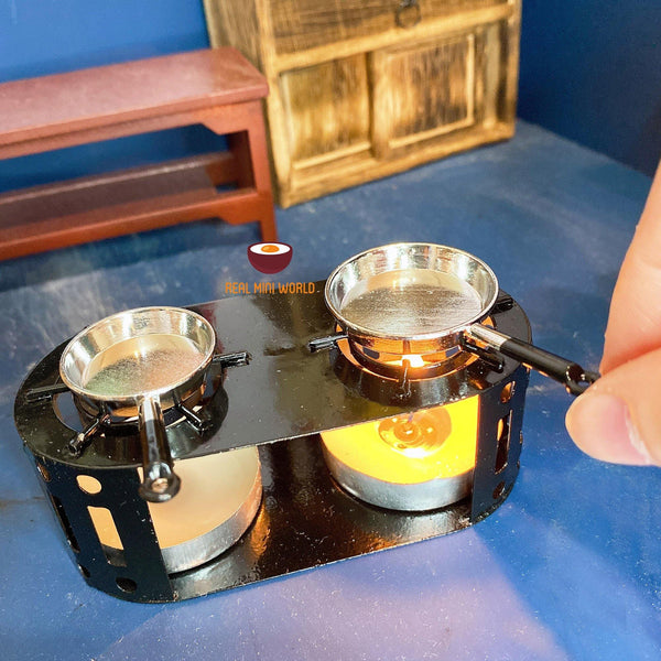Real Cooking 1:12 Scale Miniature Assembled Metal Stove for Cook Real Food-mini  Cooking-tiny Kitchen 