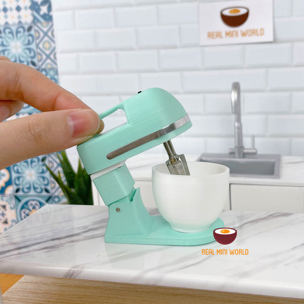 Miniature REAL Working Mixer 2in1 Hand and Stand Mixer in Pastel