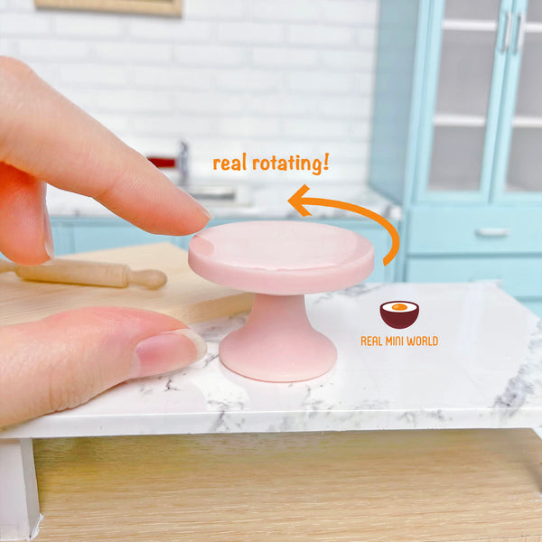 Miniature Real rotating cake decorating turntables stands : mini tiny baking