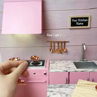 Custom Your Own Miniature kitchen set (include real stove, sink, furniture, and cookwares to cook real tiny food) miniature cooking