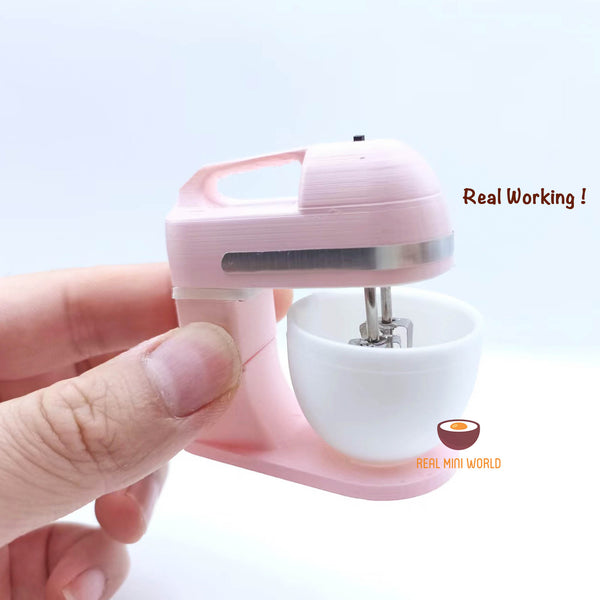 Miniature REAL Working Mixer 2in1 Hand and Stand Mixer in Pastel :  Miniature Real Cooking & Baking at Tiny Kitchen 