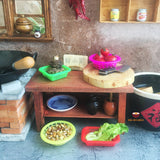 Dollhouse miniature food washing basket for miniature cooking - Real Mini World