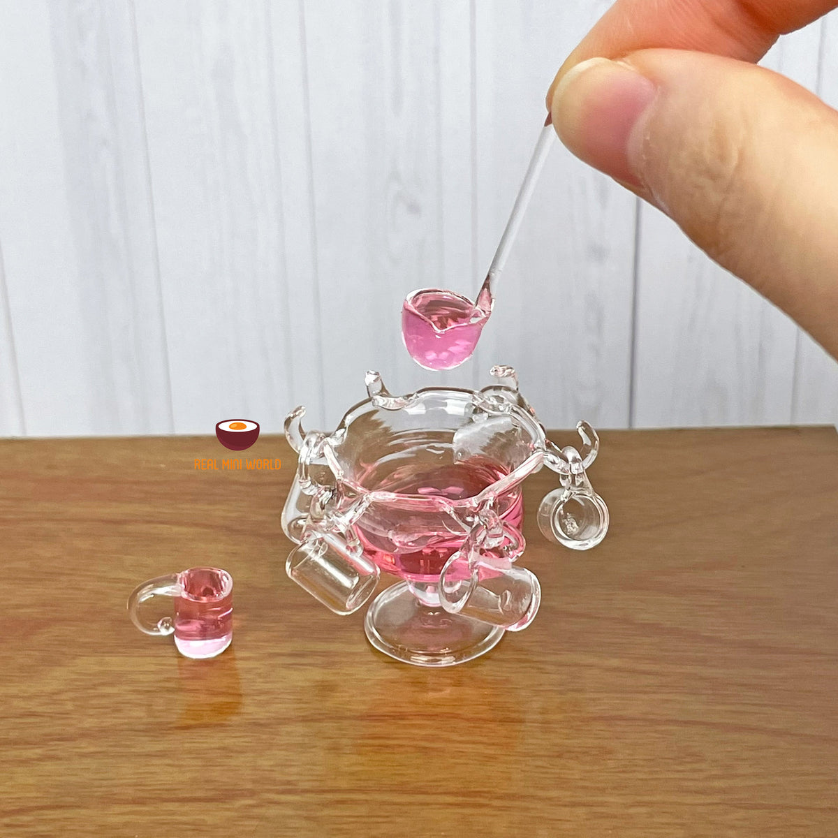 112 Miniature Signature Glass Punch Bowl Set 8pcs Mini Kitchen