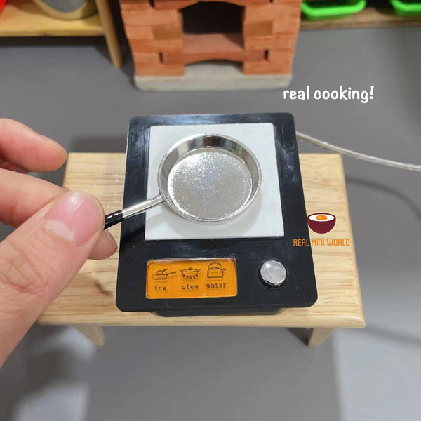 1:12 Real Cooking Miniature Kitchen Electric Stove : cook real tiny food