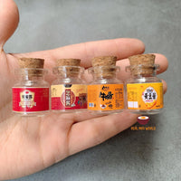 REAL 5pcs miniature asian cooking sauce jar for mini tiny cooking (can be filled up with real sauce)