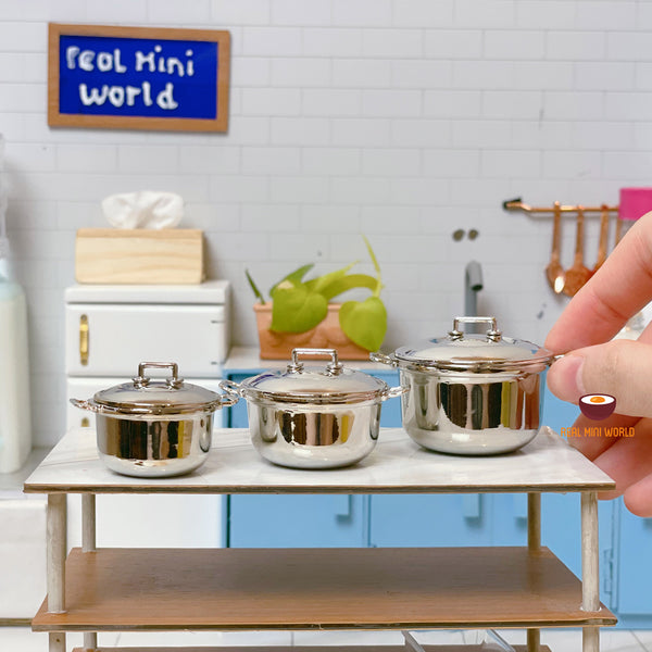 REAL COOKING 1:12 miniature alloy soup pot : cook tiny food โ Real Mini ...