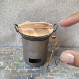 REAL COOKING vintage miniature rustic tiny cooking stove set : cook real mini food