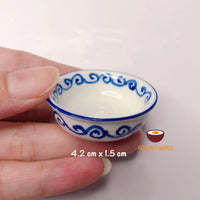 REAL COOKING miniature serving ceramic plate and bowl : tiny cooking