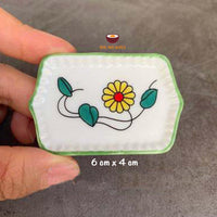 REAL COOKING miniature serving ceramic plate and bowl : tiny cooking