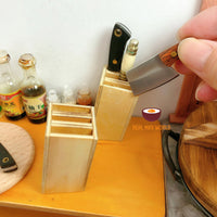Miniature Real Cooking  Wooden Knife Holder | Real mini world | mini cooking store 