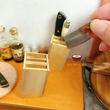 Miniature Real Cooking  Wooden Knife Holder | Real mini world | mini cooking store 