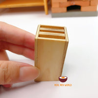 Miniature Real Cooking  Wooden Knife Holder
