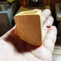miniature real knife wooden holder stand dollhouse kitchen set mini real cooking