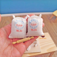 Miniature baking set rolling pin and flour sacks : cook real mini food