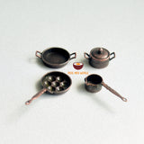 REAL COOKING 1:12 miniature cooking utensils alloy vintage cookware set : cook real food
