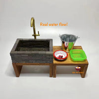 Real Mini Cooking Kitchen Set Real Working Faucet Sink Real