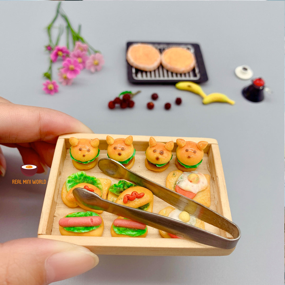 Miniature Real Baking Tray and Tongs | Mini Baking Set – Real Mini World