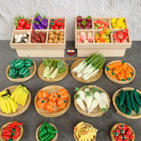 Miniature wooden fruit stand stall