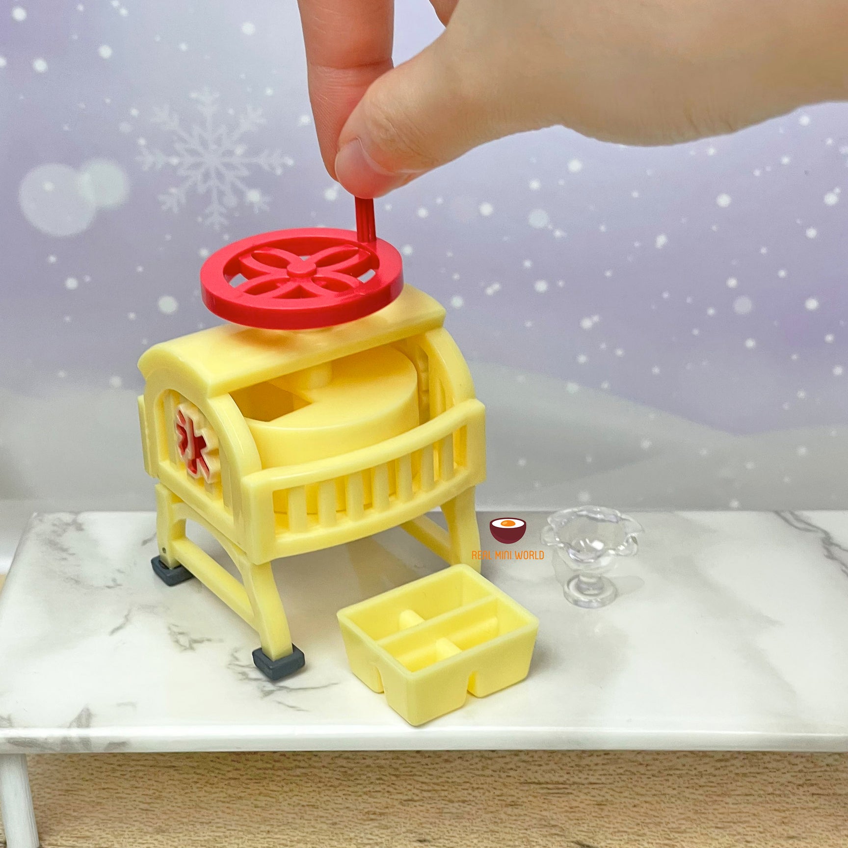 Miniature Cooking Real Ice Shaver Yellow Make Tiny Food Real Mini