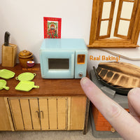 Mini REAL Baking Oven Blue: Bake Tiny Cake | Miniature Kitchen