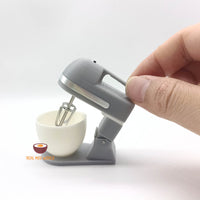 Miniature Cooking Real Working 2in1 Hand & Stand Mixer Grey | tiny baking shop
