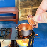 REAL COOKING doll house 1:12 miniature copper cooking pot