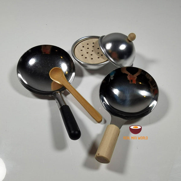 Miniature stainless steel cookware set : cook real mini food - Real Mini World