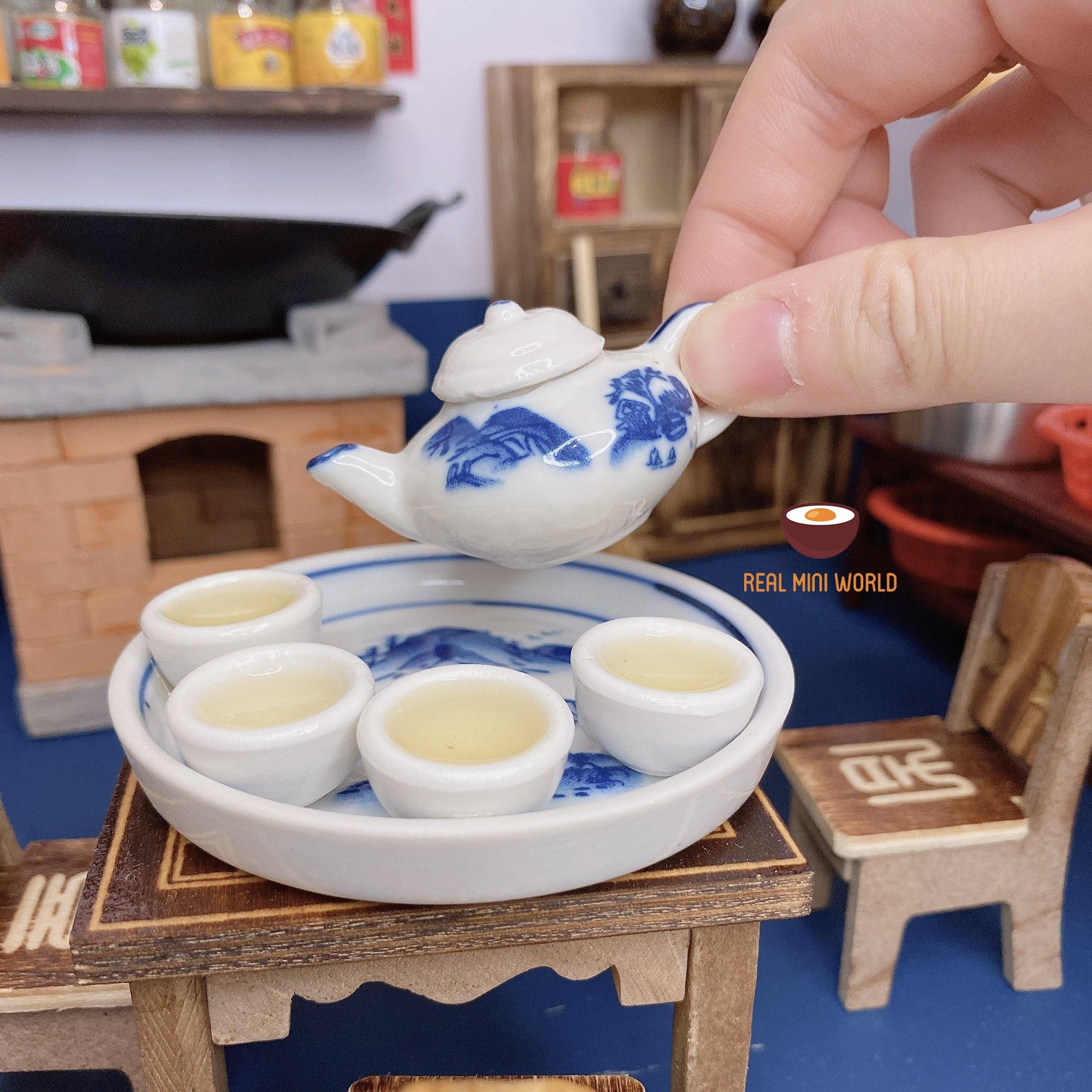 1135  急須　ミニチュア　8客　中国茶器　木箱付き 1135 急須 ミニチュア 8客 中国茶器 木箱付き